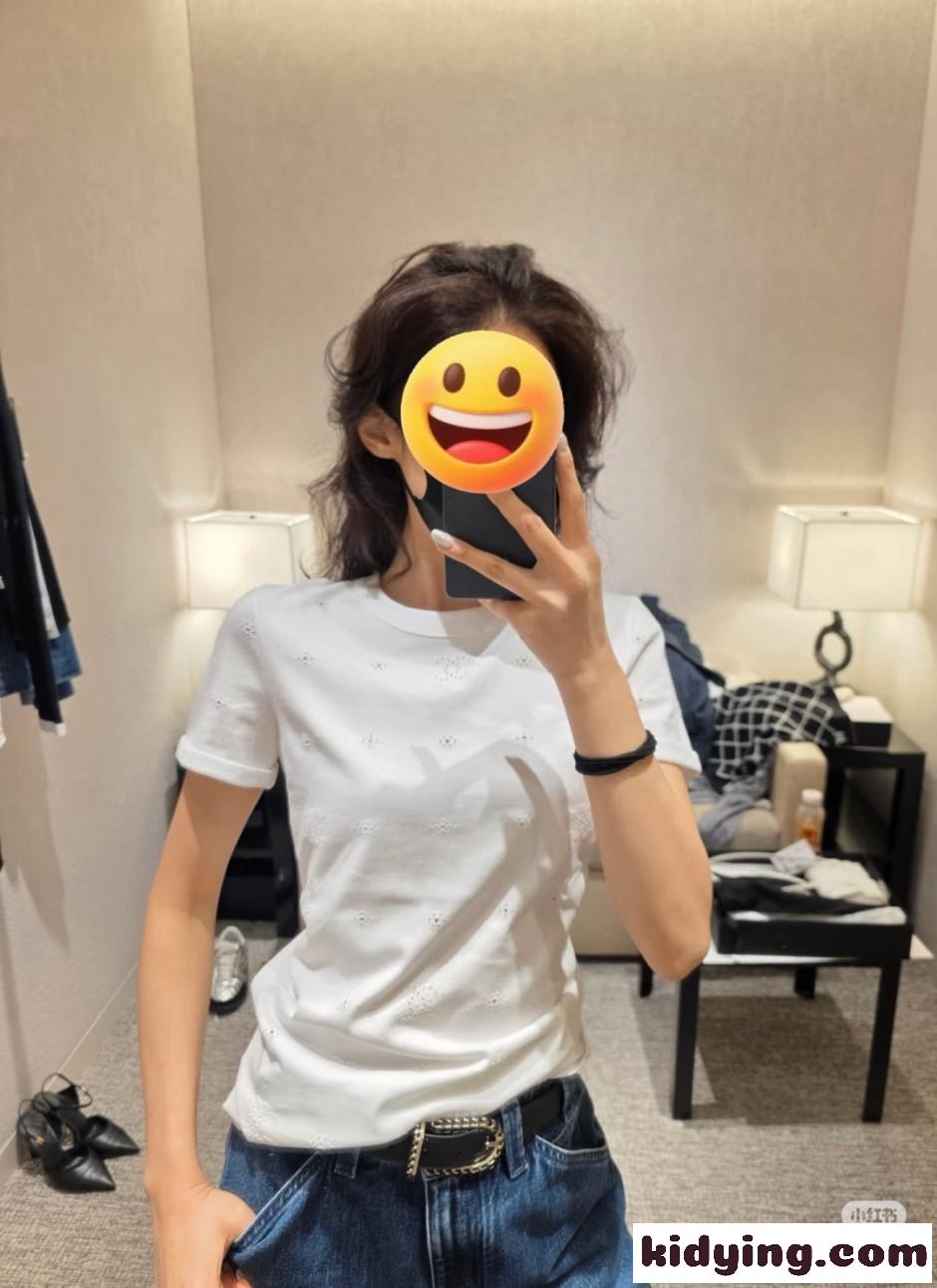 お洒落 可愛い パンチング 半袖Tシャツ シャネル Tシャツ コピー ホワイト-4