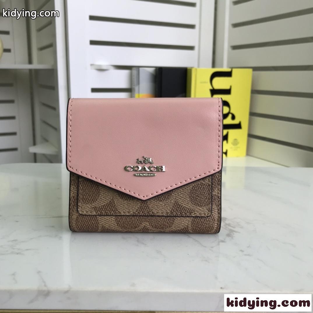 ミニ財布 レディース 可愛い おしゃれ コーチ 財布 コピー 人気 定番 ウォレット 三つ折り財布-0