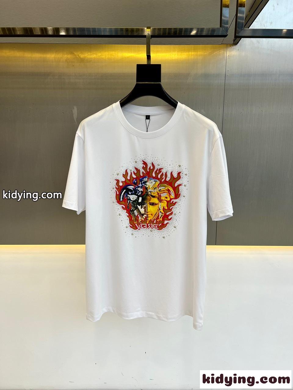 ヴェルサーチェ Tシャツ 偽物 人気 メドゥーサ クルーネック半袖Tシャツ ホワイト-0