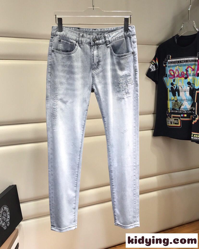 カジュアル 定番 クロムハーツ ジーンズ コピー クロスロゴ メンズ デニムパンツ-2