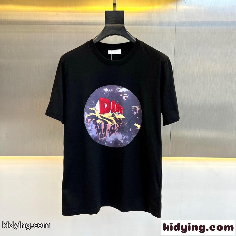 アステロディオールプリントTシャツ クリスチャン・ディオール Tシャツ コピー メンズ ブラック-0