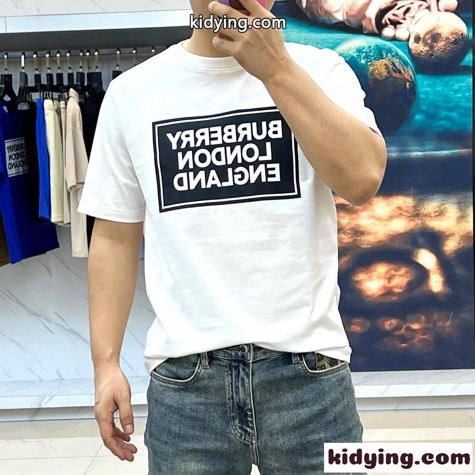 カジュアル ロゴプリント クルーネック バーバリー 半袖Tシャツ コピー ホワイト-2