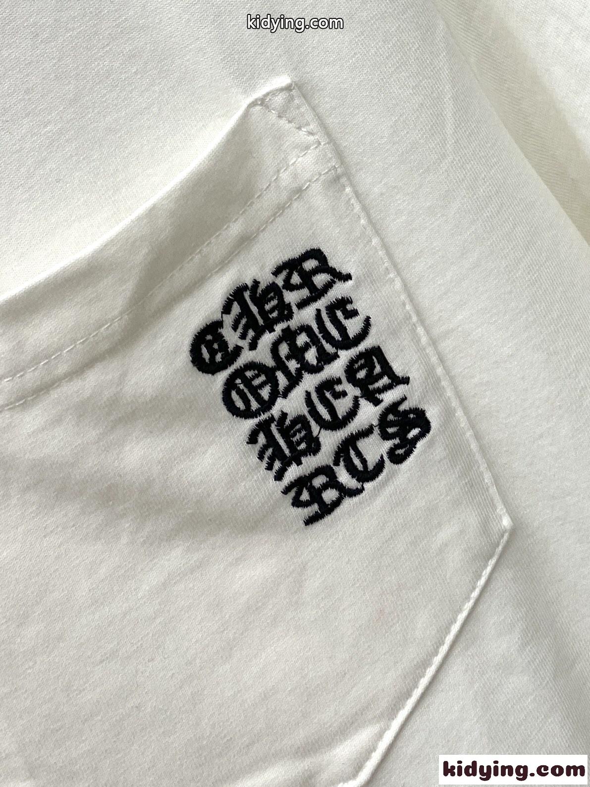 シンプル カジュアル クロムハーツ 半袖Tシャツ コピー 刺繍入り ホワイト-2