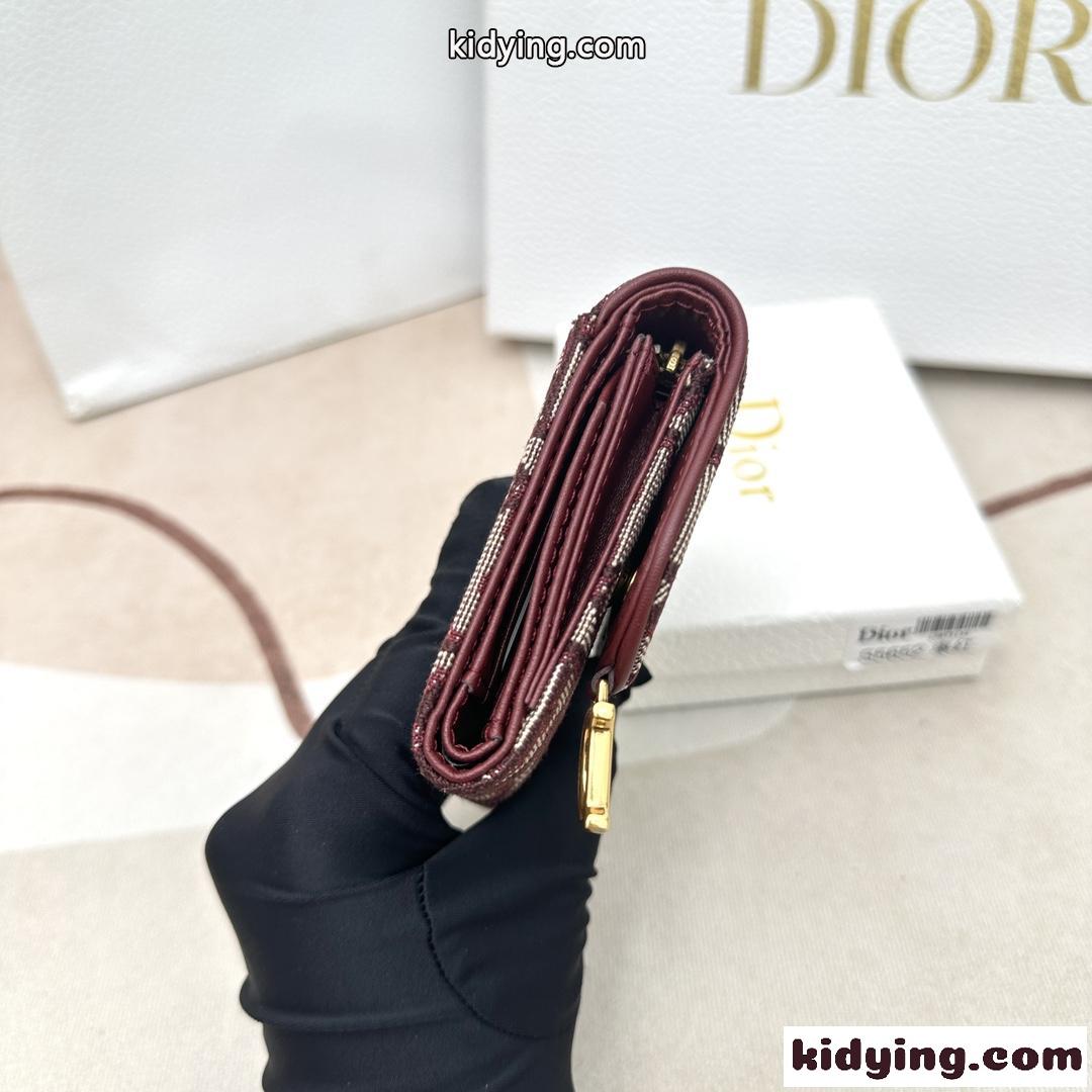 大人気 クリスチャン・ディオール 財布 コピー SADDLE ロータス オブリーク 三つ折り ウォレット-1