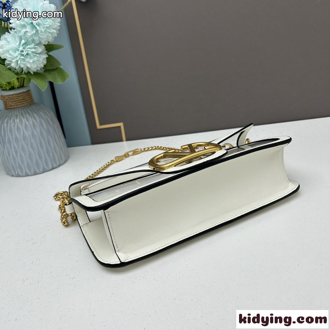 ヴァレンティノ バッグ コピー レディース 人気 透明 レディース LOCO ショルダーバッグ ホワイト-3