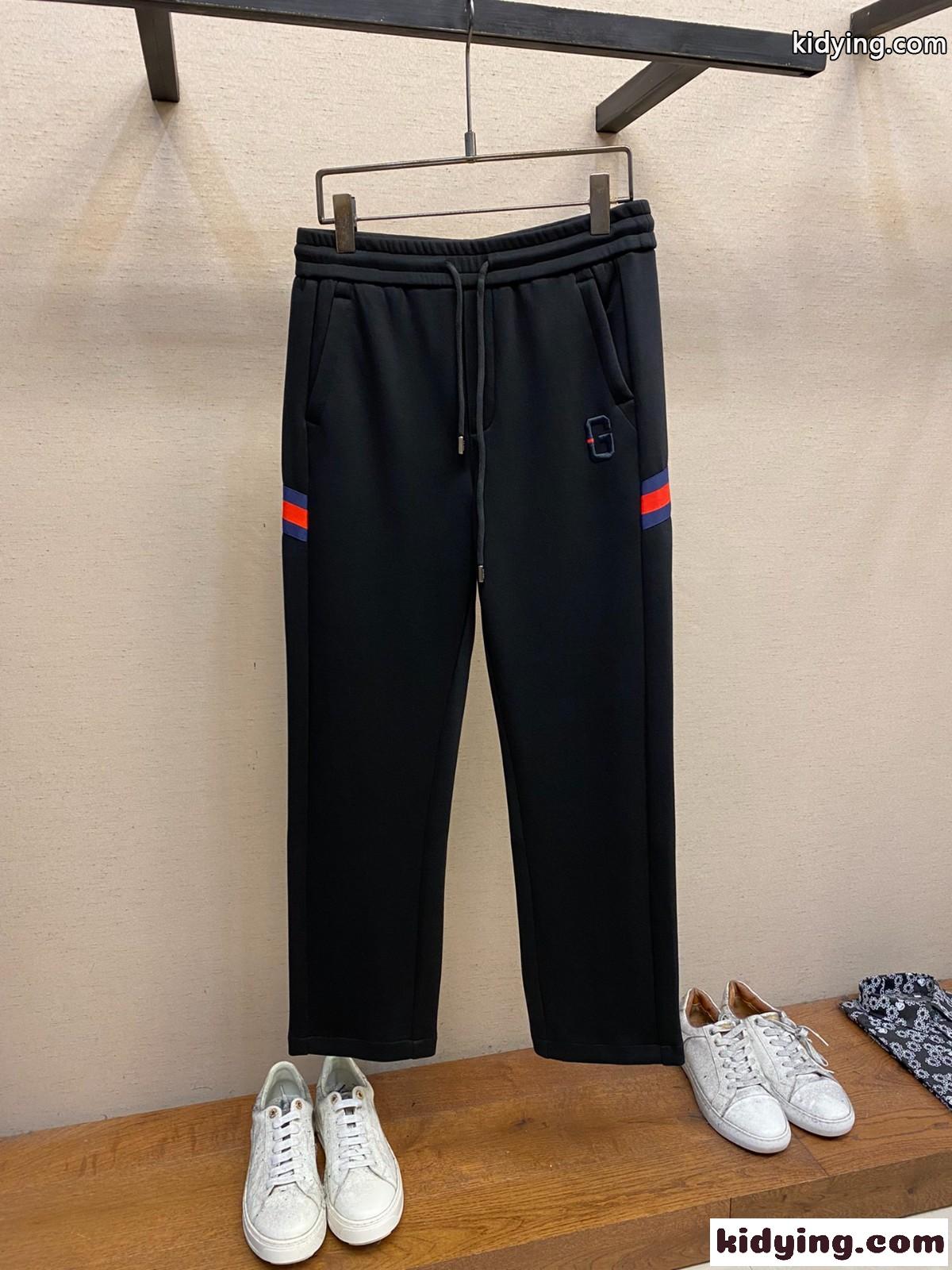 カジュアル お洒落 快適 ロングパンツ グッチ パンツ コピー ブラック-1