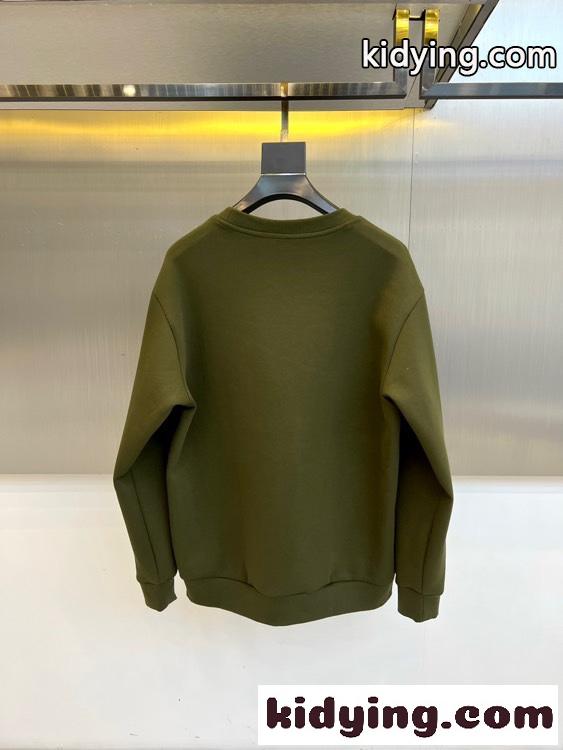 シンプル おしゃれ ロゴ入り スウェットシャツ バーバリー Tシャツ 偽物 グリーン-3