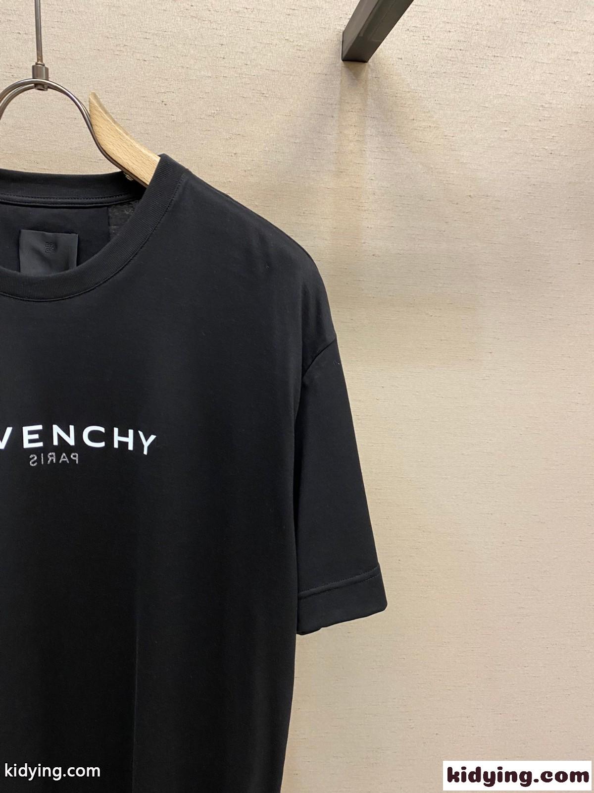 シンプル ジバンシィ Tシャツ コピー ロゴ プリント クルーネック 半袖 トップス-3