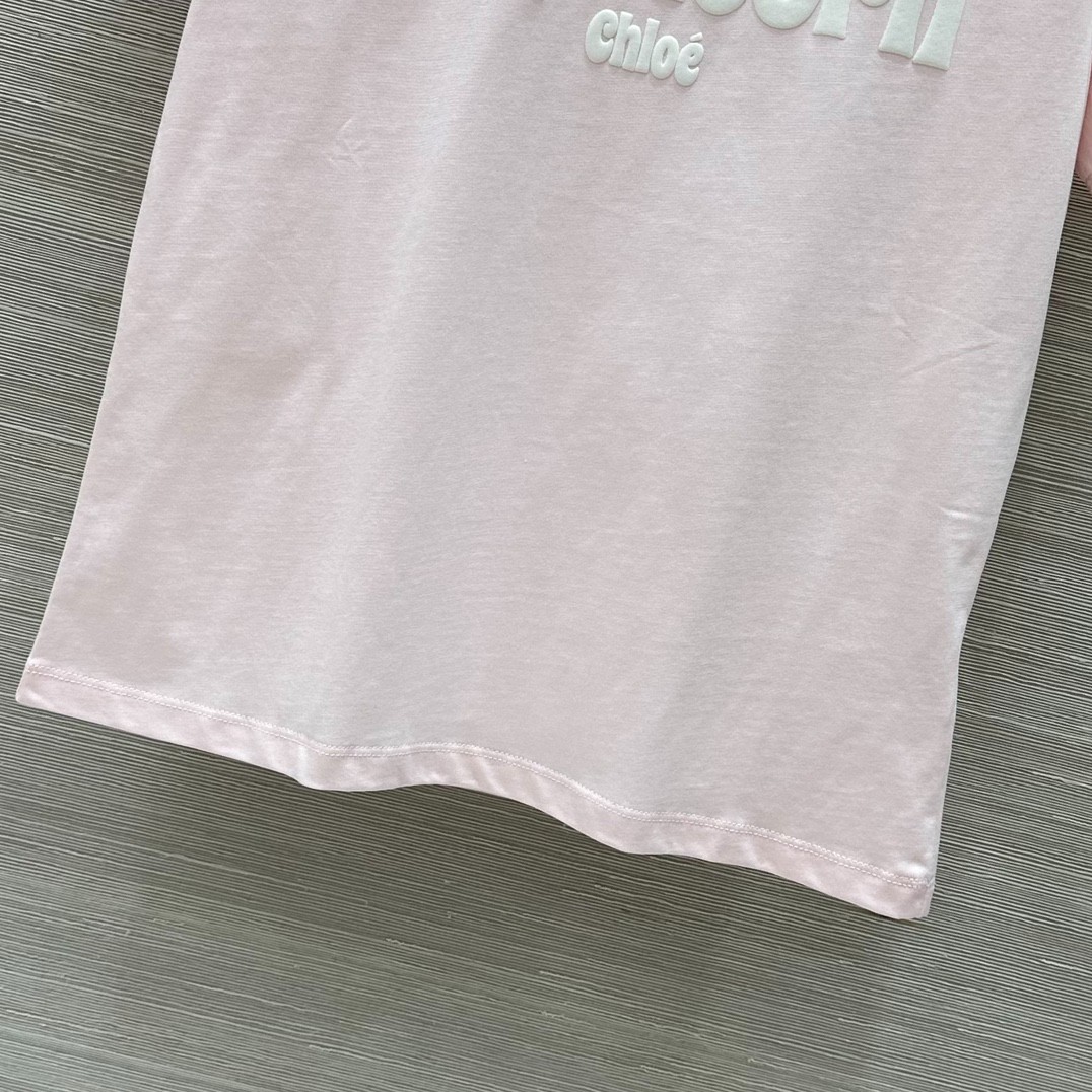 コットンジャージー CAPRICORNTシャツ クロエ Tシャツ スーパーコピー ピンク-0