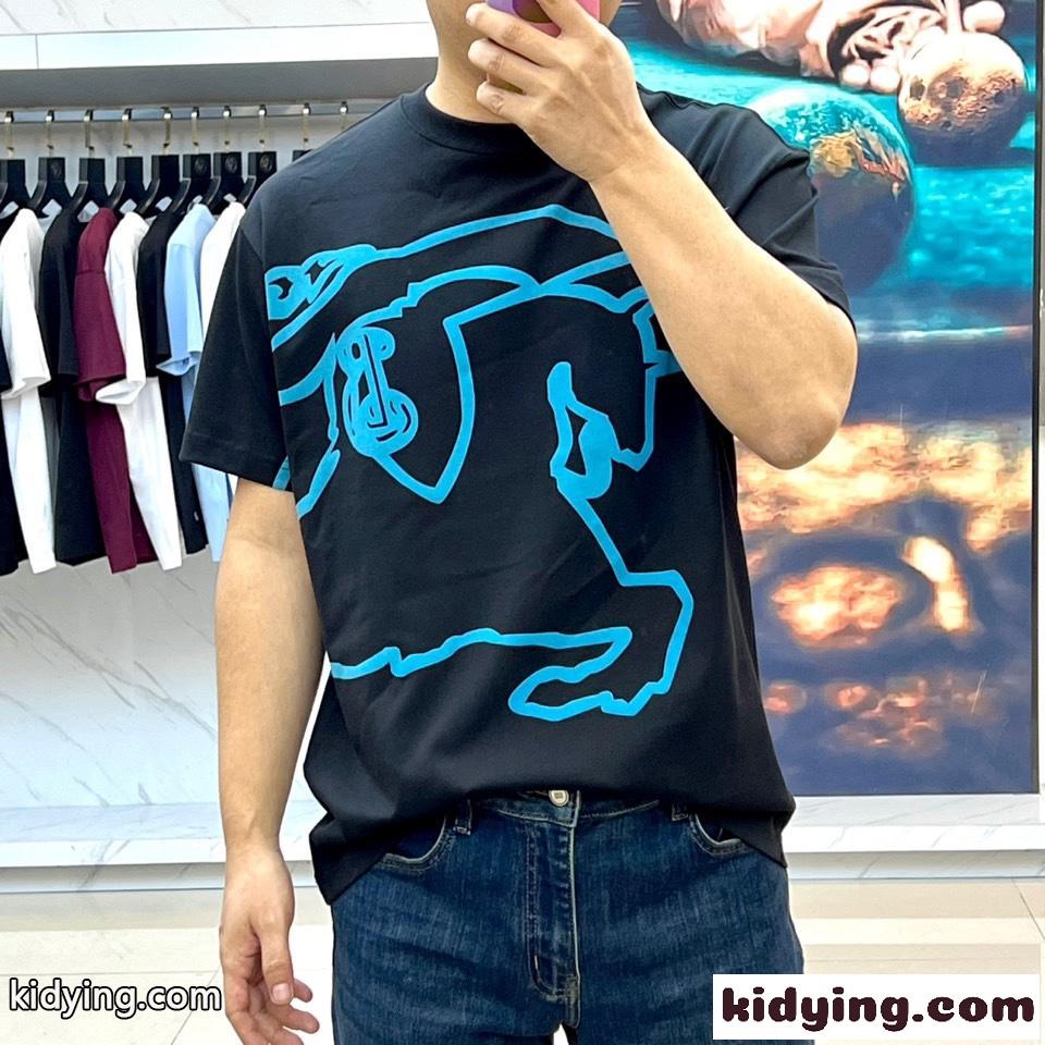 カジュアル クルーネック 半袖Tシャツ バーバリー Tシャツ 偽物 コットン-1