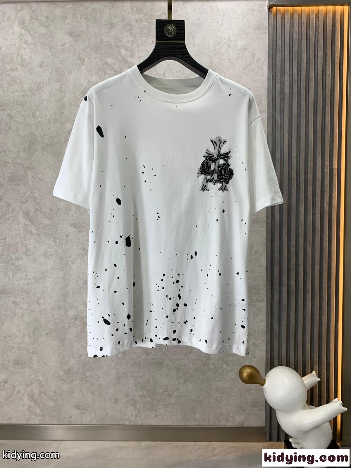 カジュアル ゆったり 快適 クロムハーツ Tシャツ コピー コットン クルーネック 半袖Tシャツ-1
