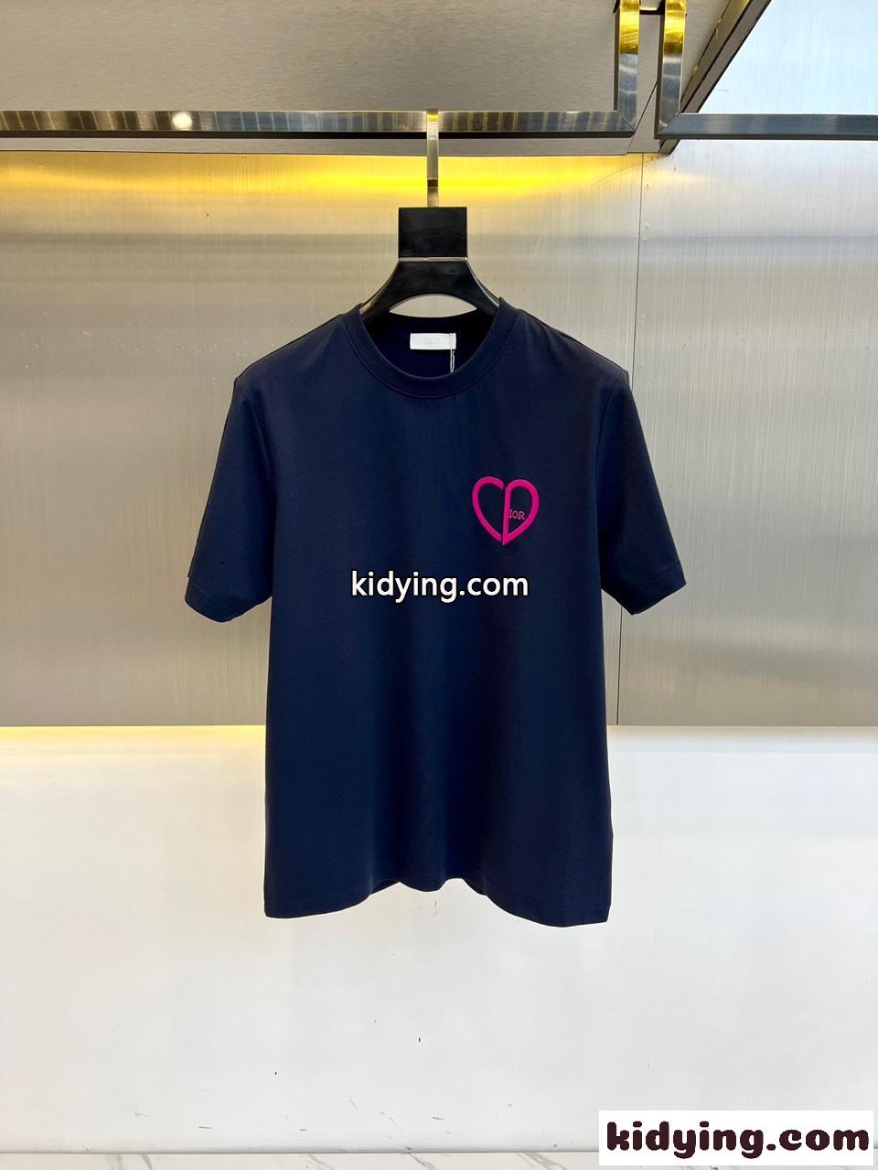 カジュアル クリスチャン・ディオール Tシャツ コピー クルーネック 半袖Tシャツ ネイビー-0