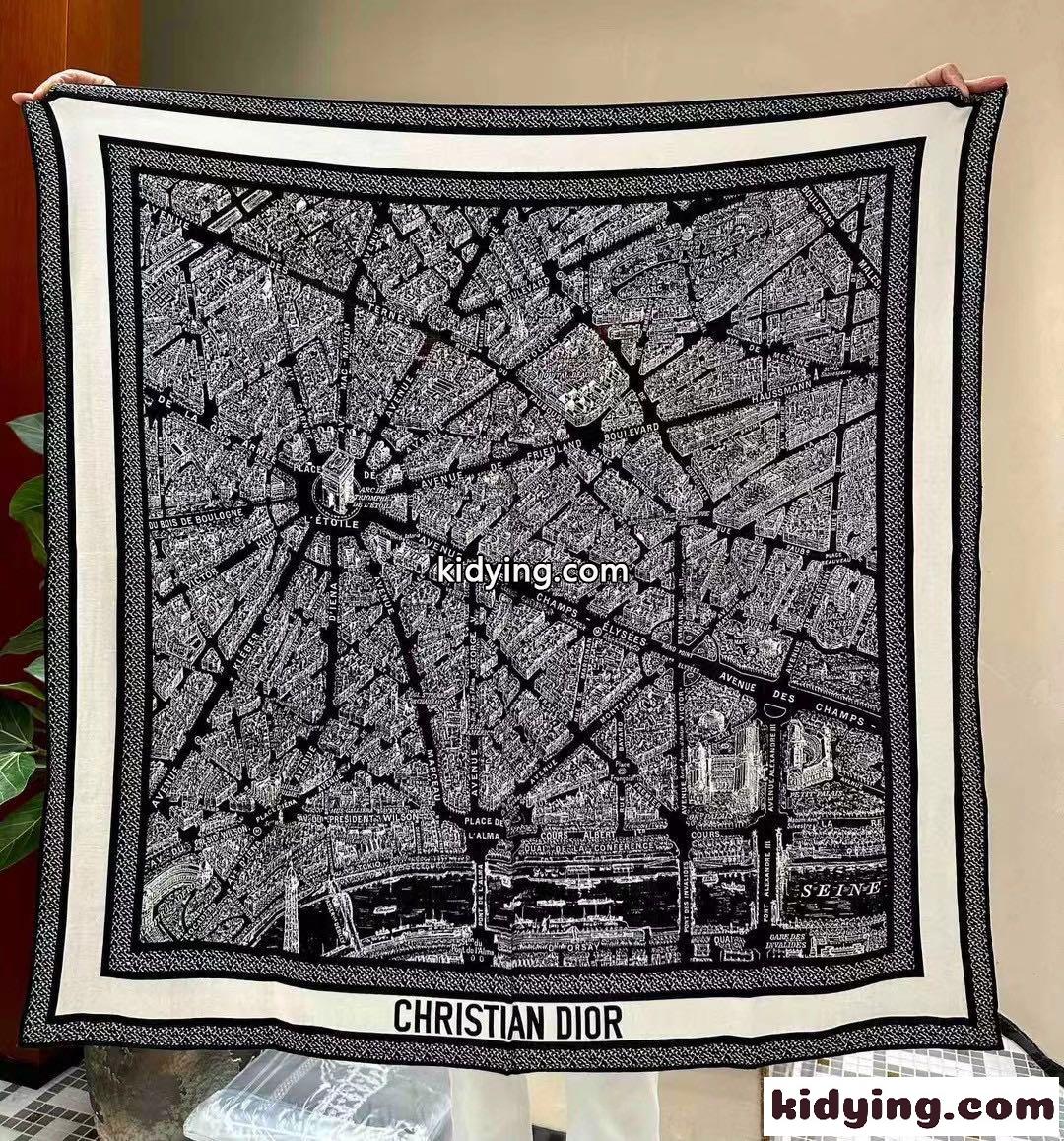 110*110cm PLAN DE PARIS ショール クリスチャン・ディオール スカーフ コピー-0