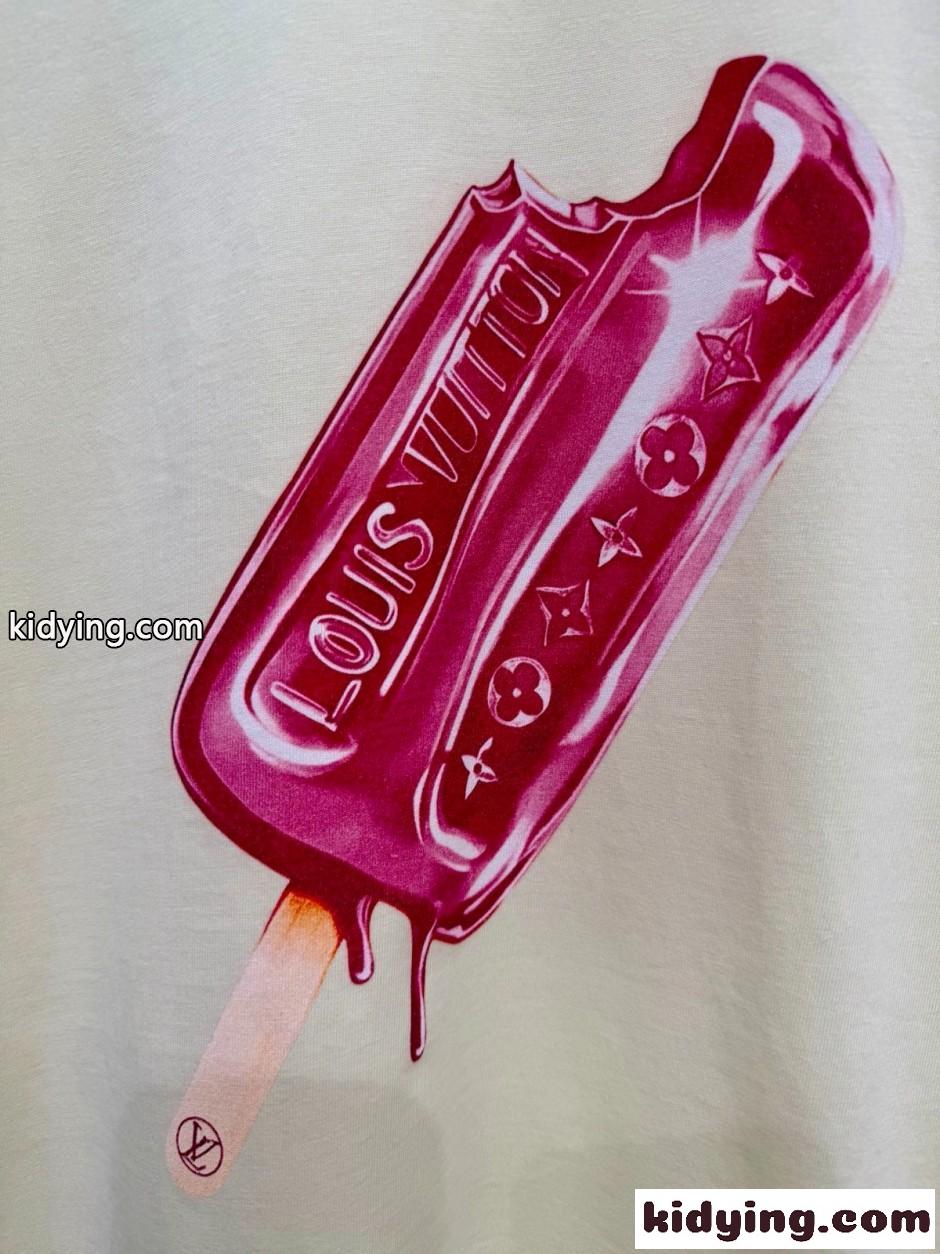 ポップシクルプリントTシャツ ルイ・ヴィトン Tシャツ コピー コットン-1