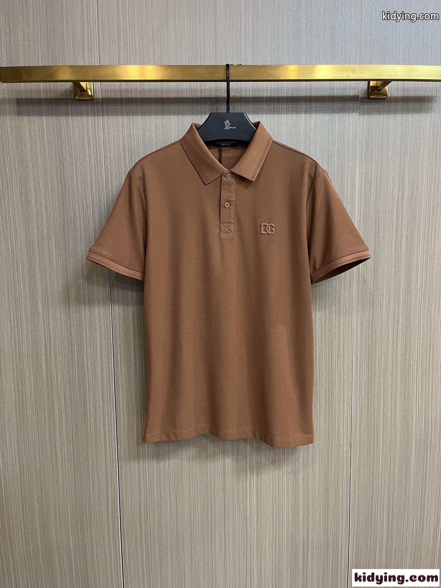 ドルチェ&ガッバーナ 半袖Tシャツ コピー カジュアル 定番 コットンピケ ポロシャツ ブラウン-2