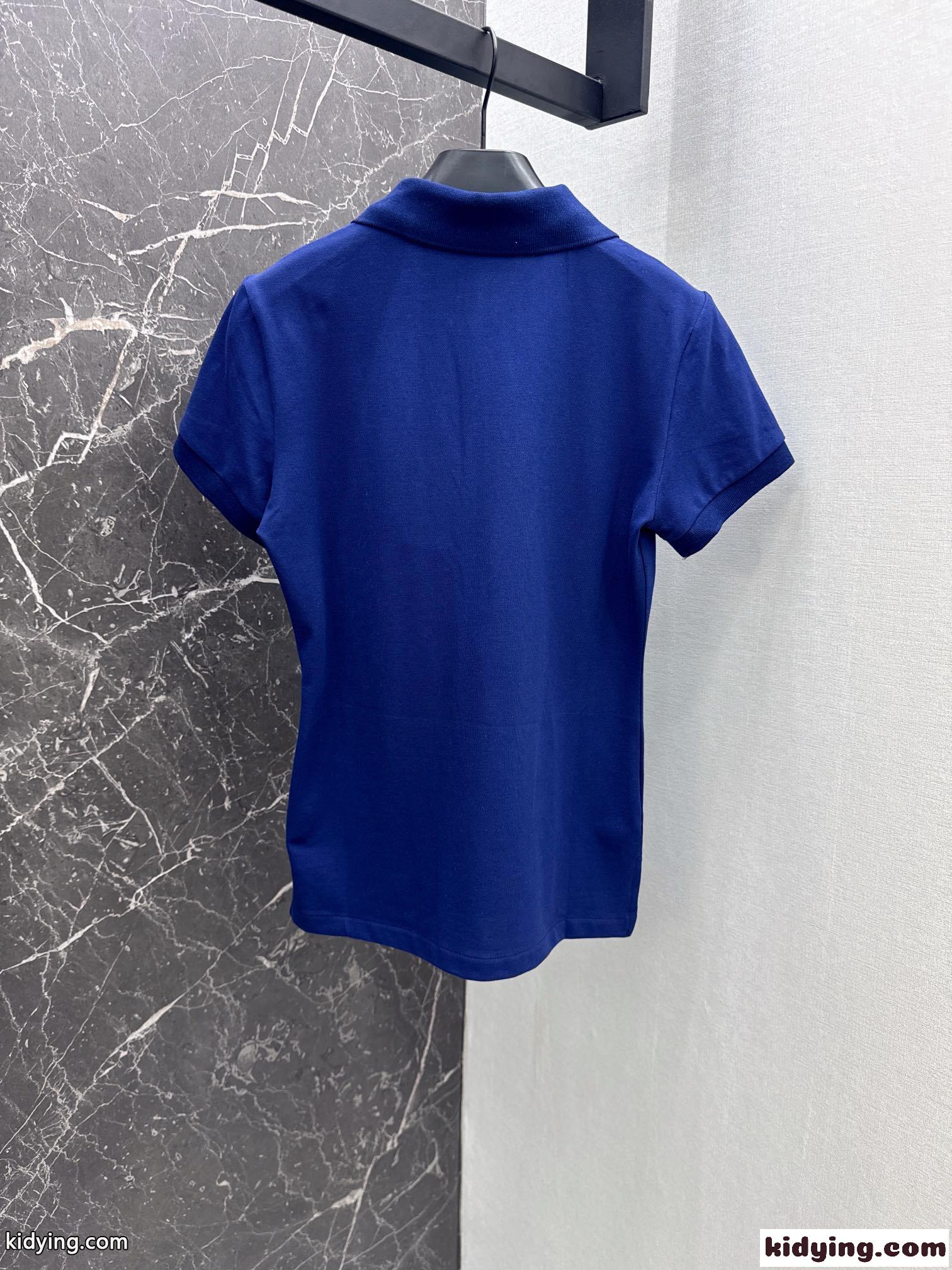 スリム フィット ストレッチ ポロシャツ ラルフローレン 半袖Tシャツ コピー ブルー-4