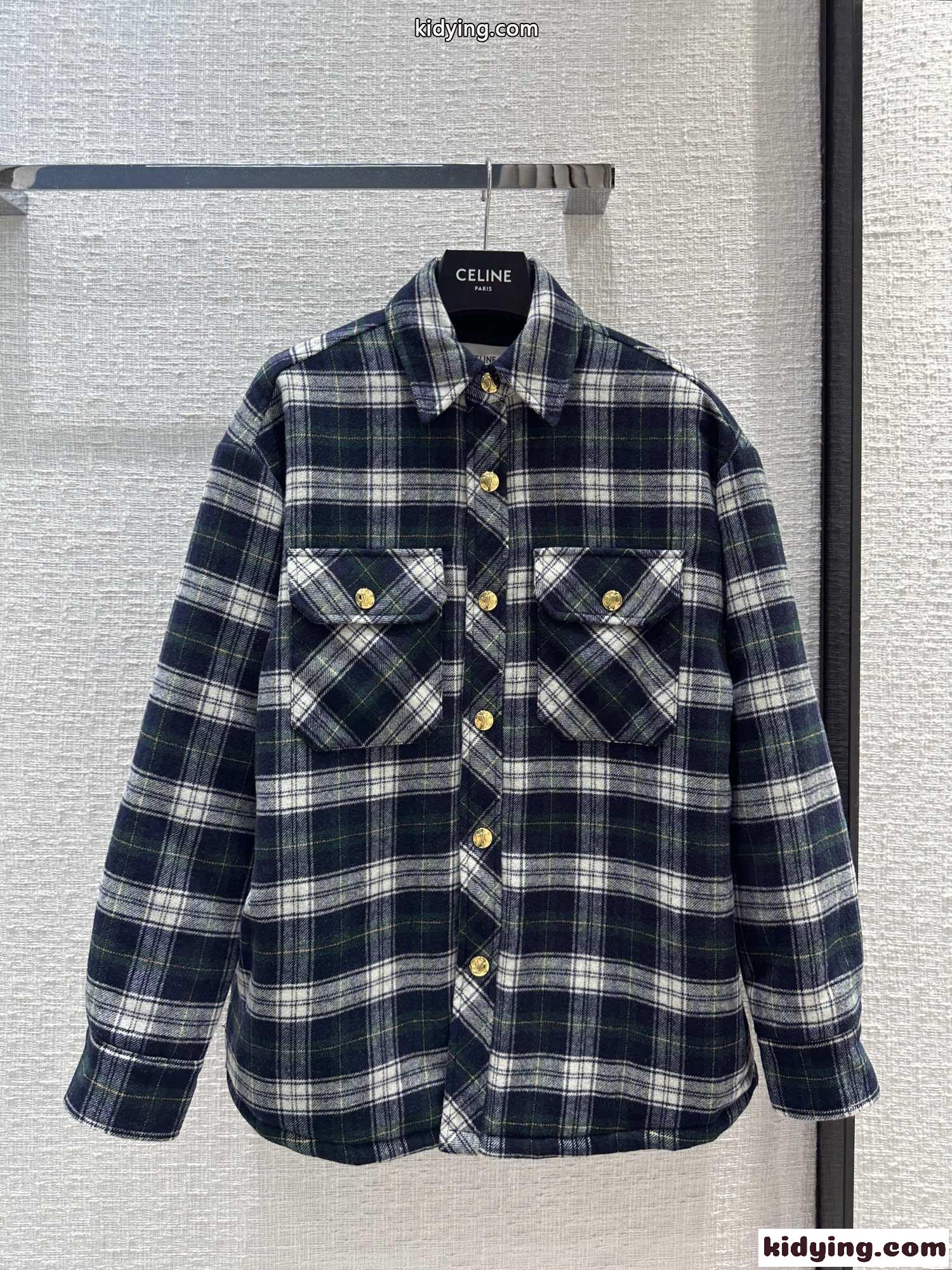 カジュアル 中綿入り オーバーシャツ セリーヌ ジャケット コピー ユニセックス-1