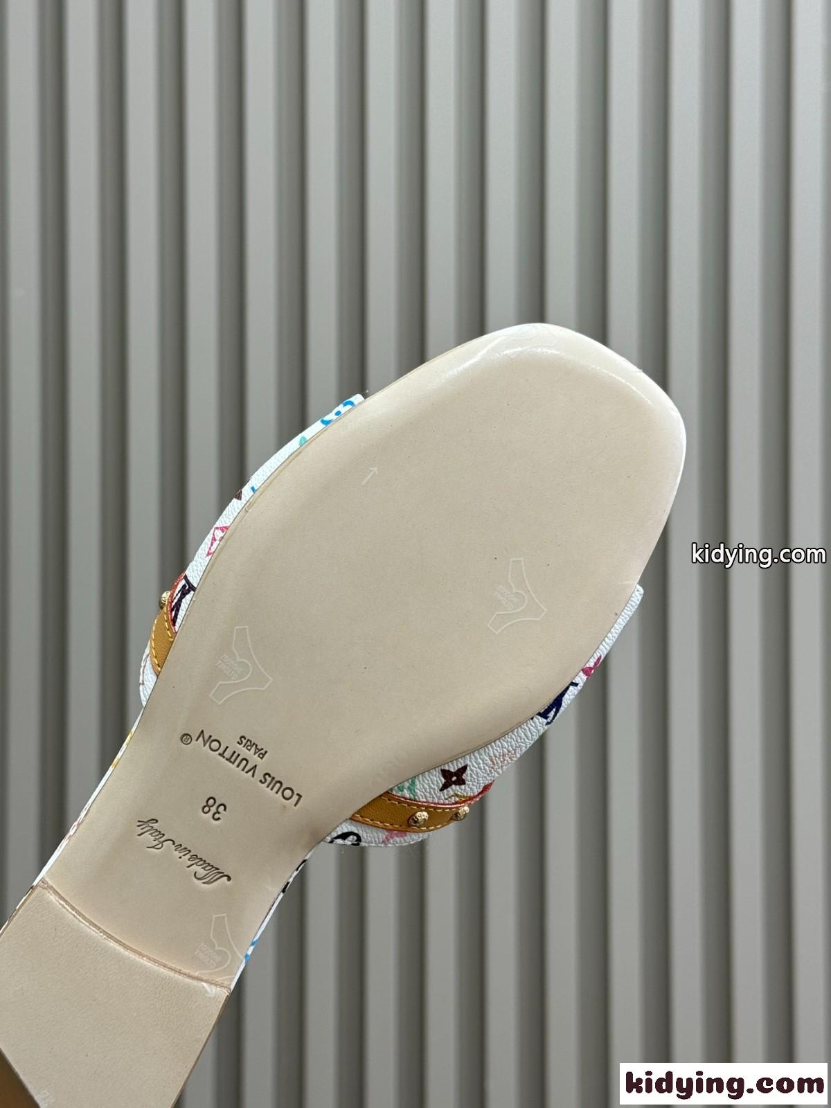 ルイ・ヴィトン × 村上隆 LV × TM 6AM ミュール スーパーコピー ホワイト-4
