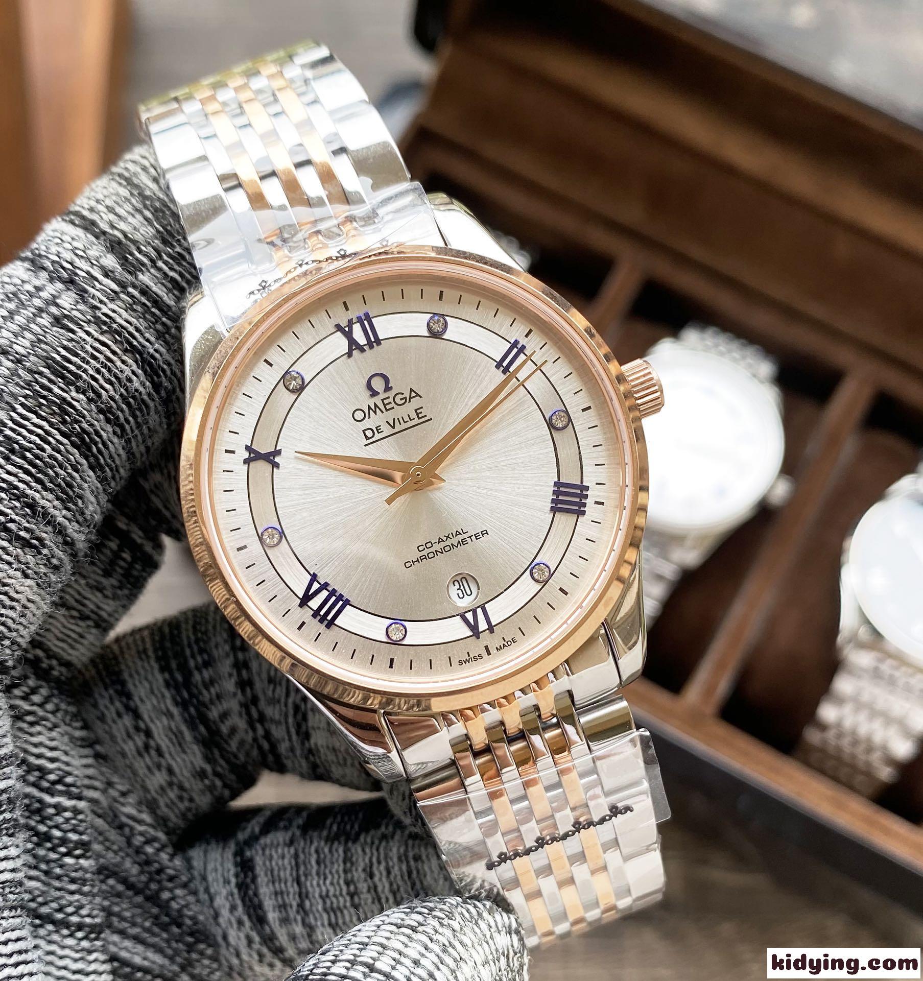 カジュアル ビジネス メンズ 腕時計 40mm オメガ 時計 コピー 人気 サファイアガラス ステンレススチール-1