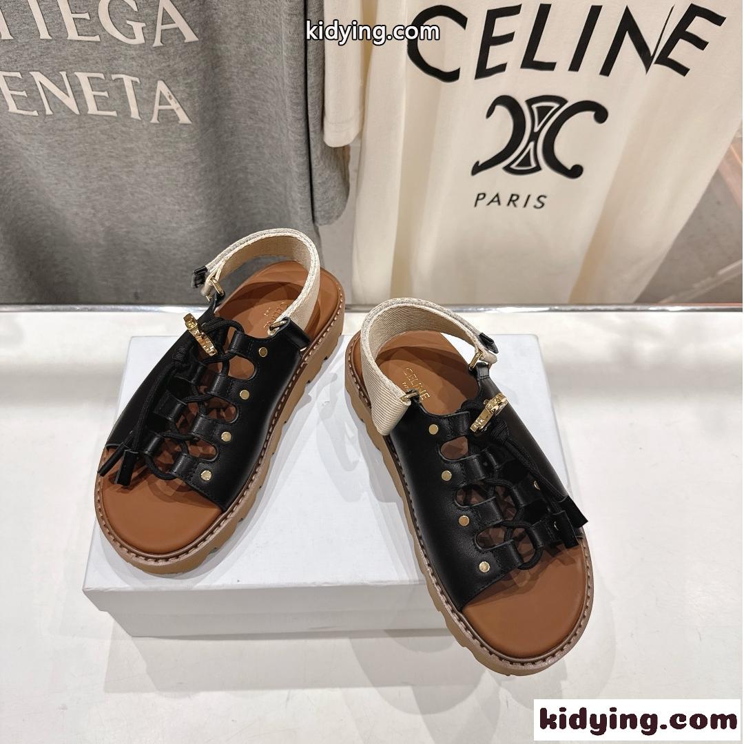 CELINE ビリー チャンキーサンダル セリーヌ スーパーコピー ブラック-0