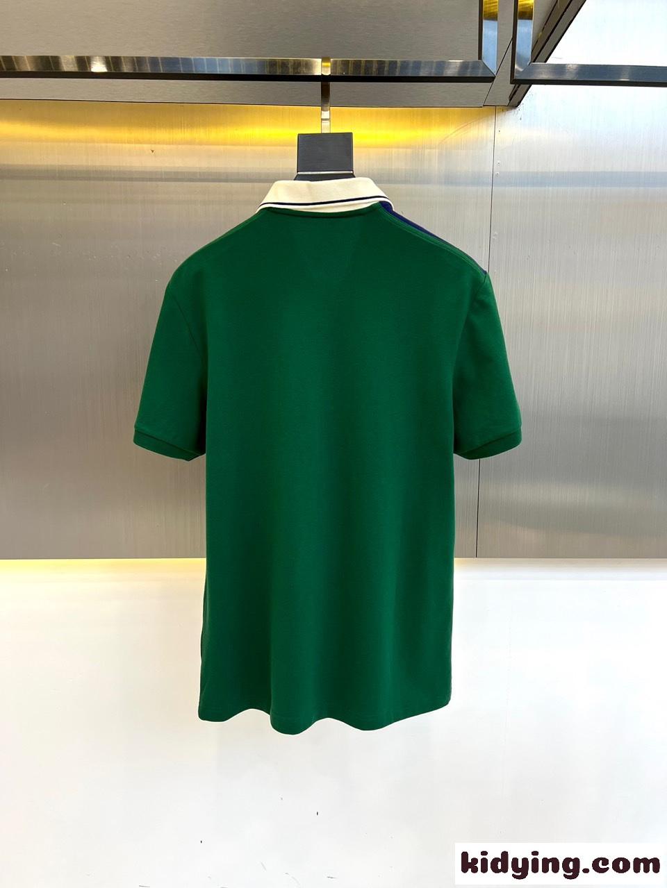 GG パッチ付き コットン ポロシャツ グッチ 半袖Tシャツ コピー グリーン-4