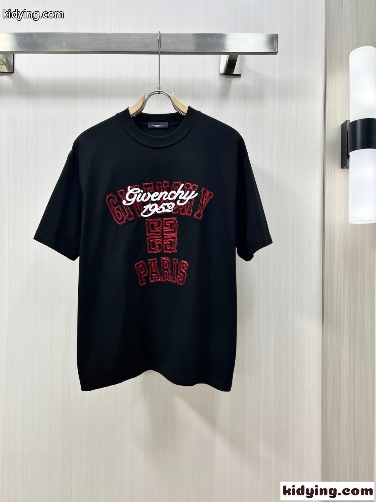 カジュアル お洒落 クルーネック 半袖Tシャツ ジバンシィ Tシャツ コピー ブラック-0