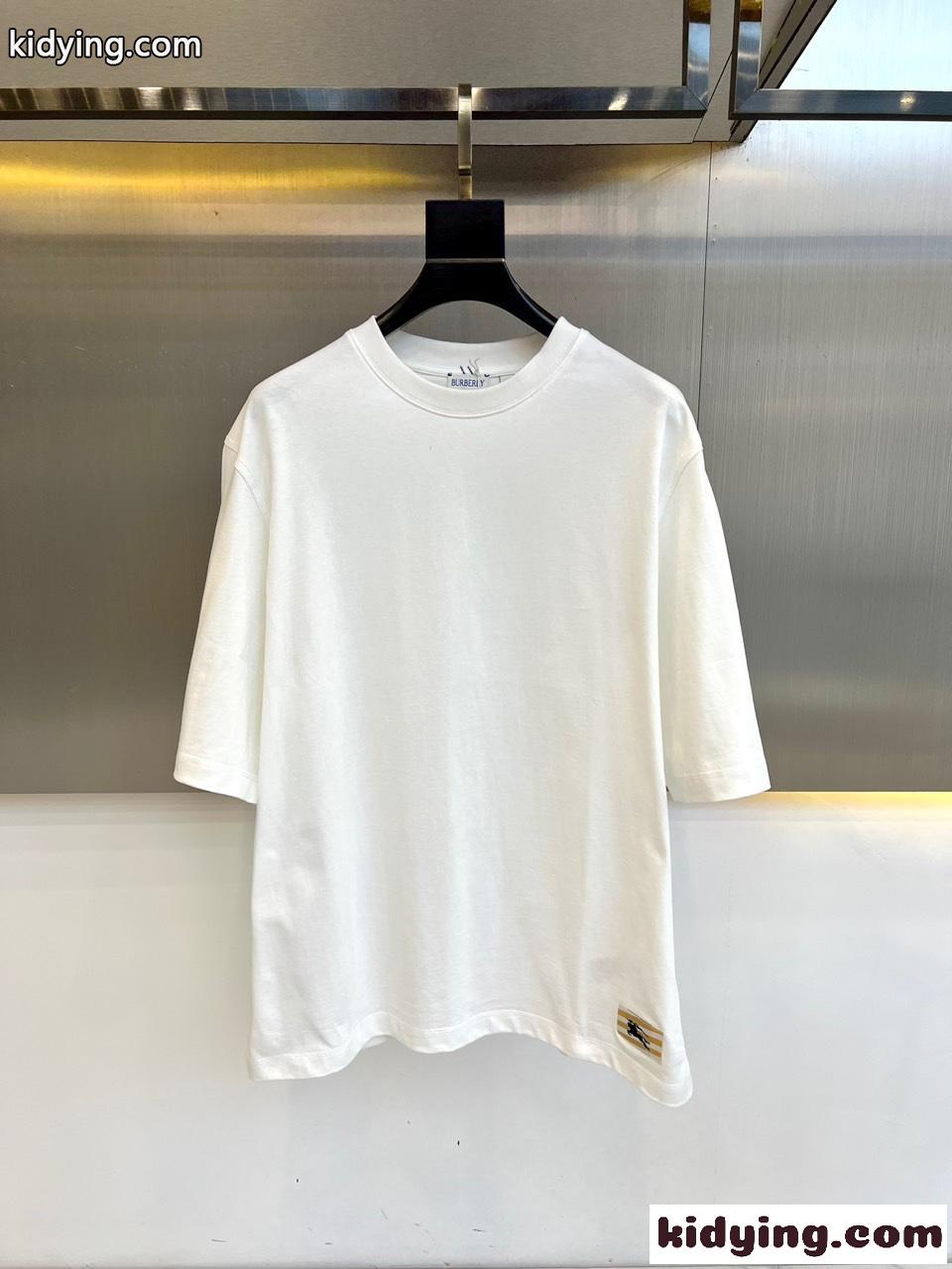 シンプル カジュアル コットンTシャツ バーバリー 半袖Tシャツ コピー ホワイト-0