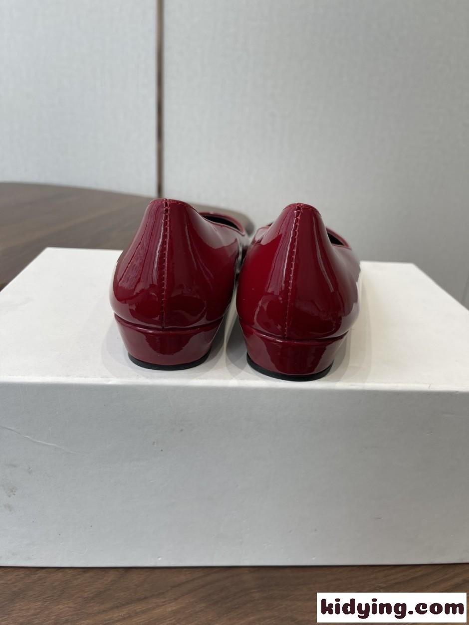 洗練された パテントレザー ウェッジパンプス クロエ パンプス コピー レッド-3