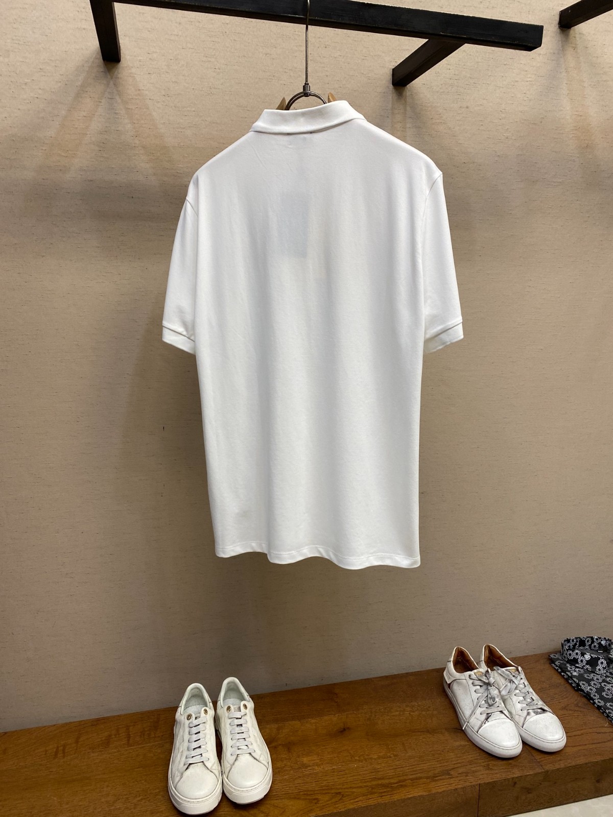 シンプル コットンピケ 半袖ポロシャツ フェンディ Tシャツ コピー ホワイト-1