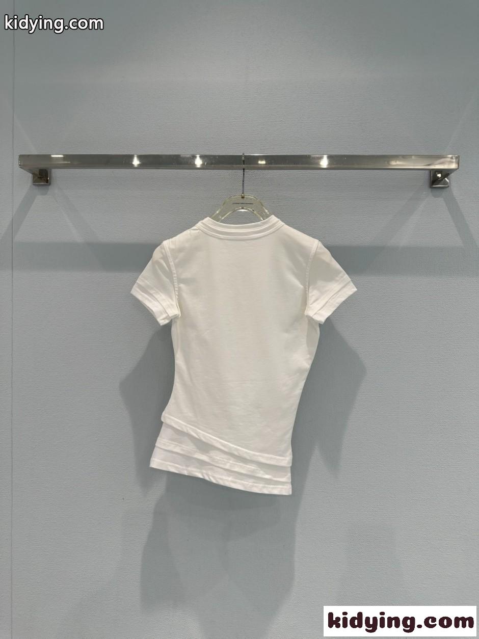 レイヤード風 半袖Tシャツ アレキサンダーワング Tシャツ コピー ホワイト-1