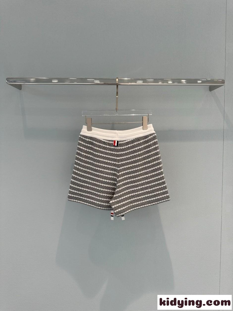 爽やか ボーダー柄 ニット ショートパンツ トムブラウン パンツ 偽物 グレー-4