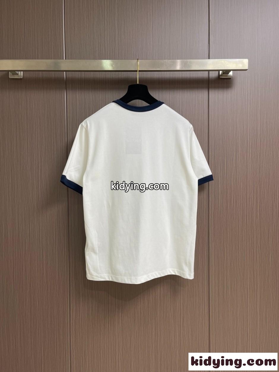 配色 スクリプトロゴ リンガーTシャツ グッチ Tシャツ 偽物 コットン ホワイト-0