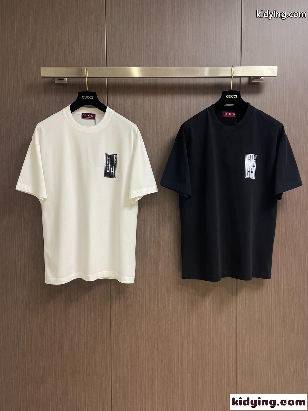グッチ Tシャツ コピー シンプル ロゴプリント コットン 半袖Tシャツ クルーネック-0