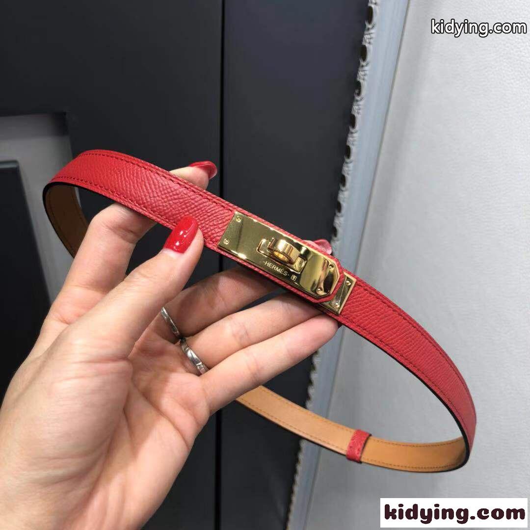 ケリーバックル スリムベルト エルメス ベルト コピー レディース レッド-1
