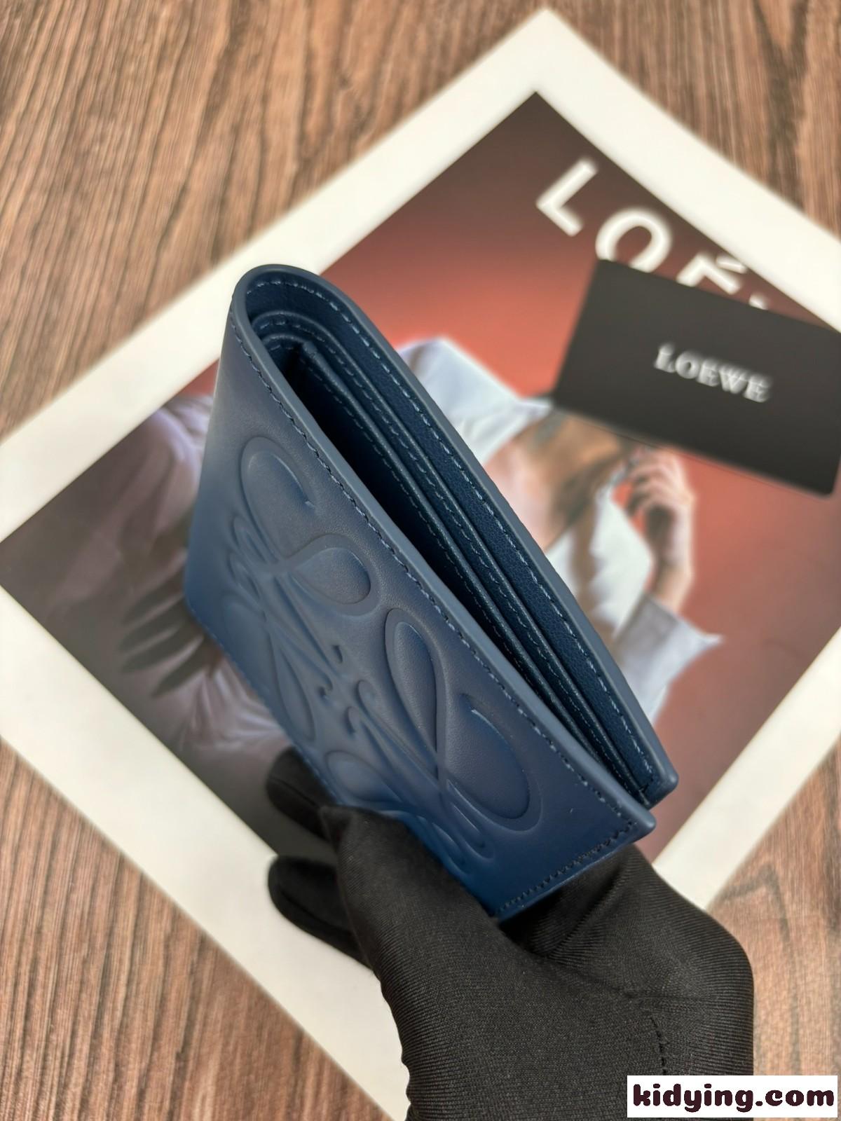 洗練された アナグラム 2つ折り財布 ウォレット ロエベ 財布 コピー ブルー-3