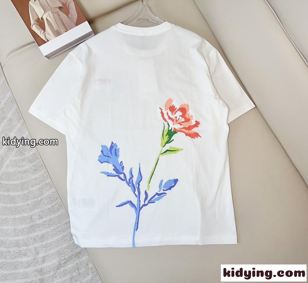 KENZO DRAWN FLOWERS 半袖Tシャツ ケンゾー Tシャツ コピー ホワイト-2