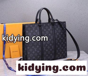 トップレベルのオリジナル ルイヴィトン バッグの種類 コピー Sac Plat Horizontal ZippéブリーフケースはMonogram Eclipse帆布と皮革を取材します-1