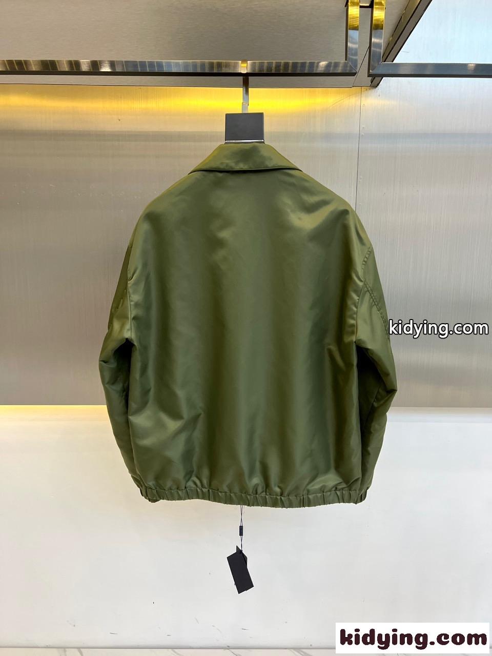 洗練された ジップアップ シャツジャケット プラダ ジャケット コピー グリーン-4