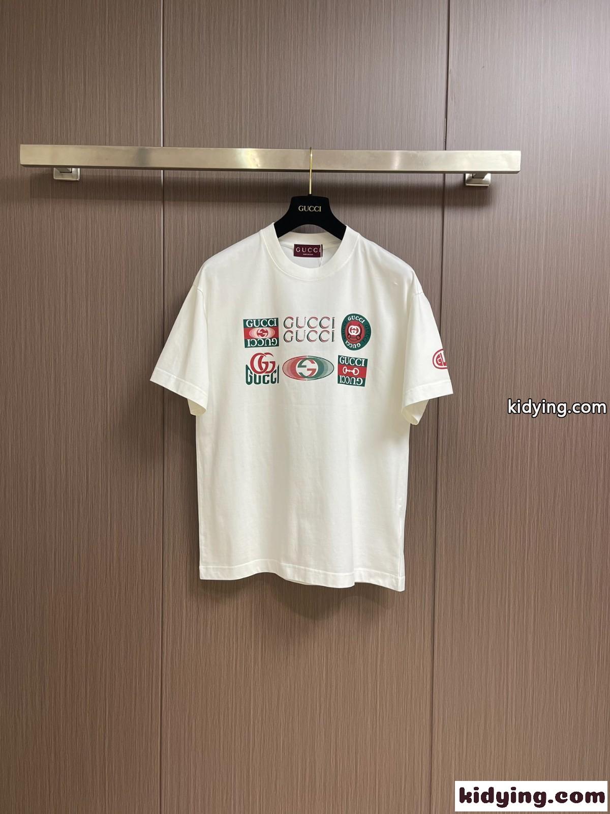 GUCCI プリント コットン 半袖Tシャツ グッチ Tシャツ コピー ユニセックス-0