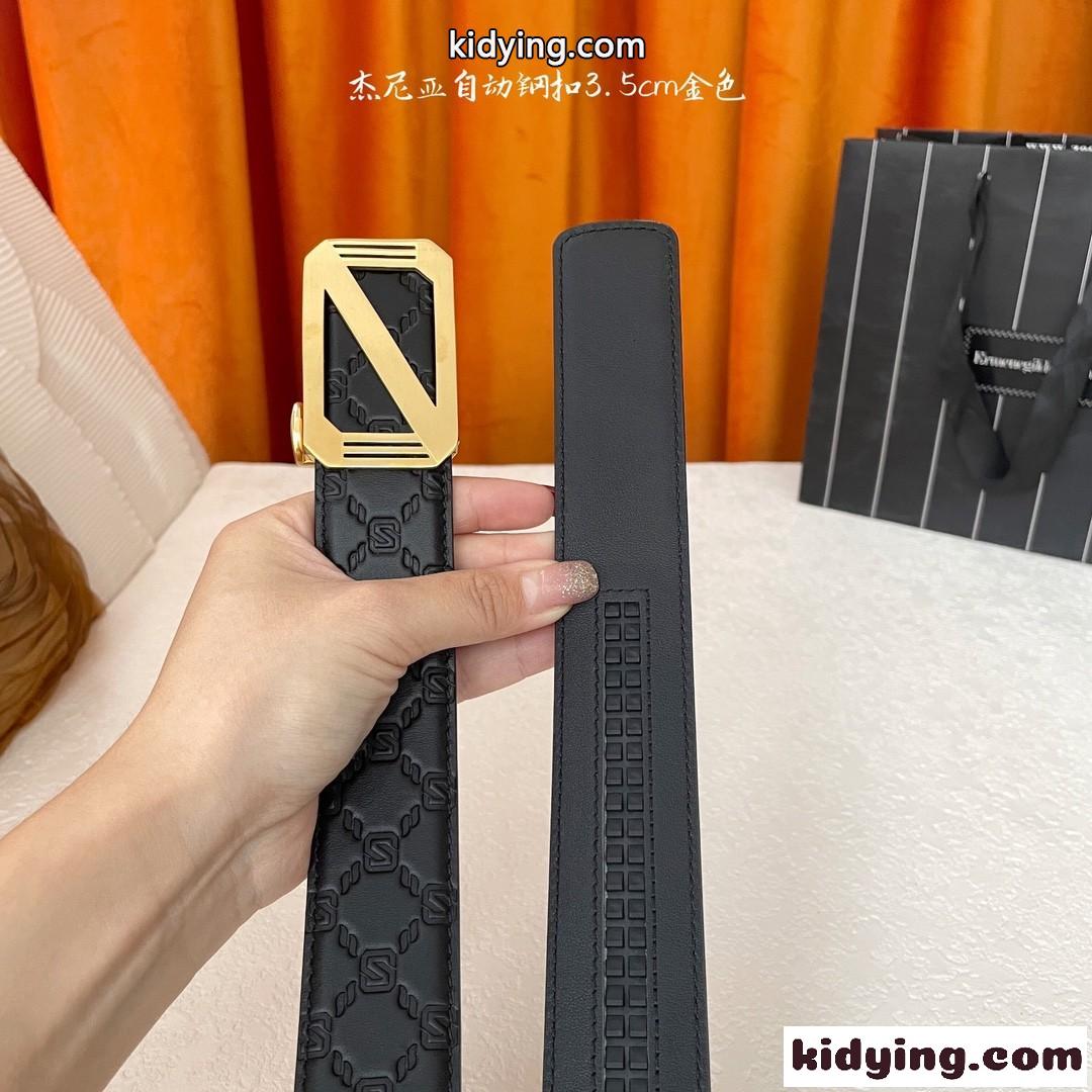 上品 ロゴ スライドバックルベルト エルメネジルド・ゼニア ベルト コピー-3