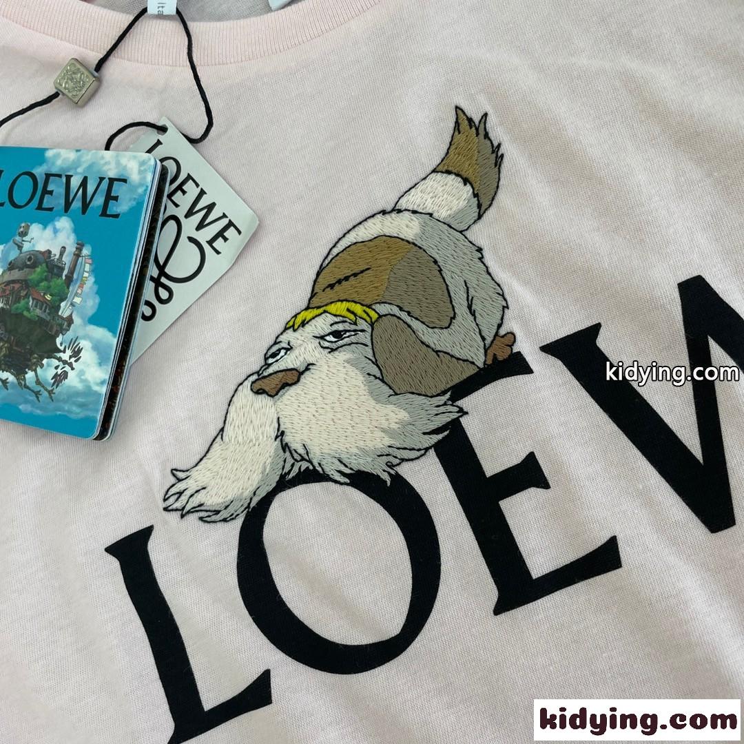 LOEWE x ハウルの動く城&ロエベ Tシャツ コピー 人気 クルーネック コットン 半袖Tシャツ-2