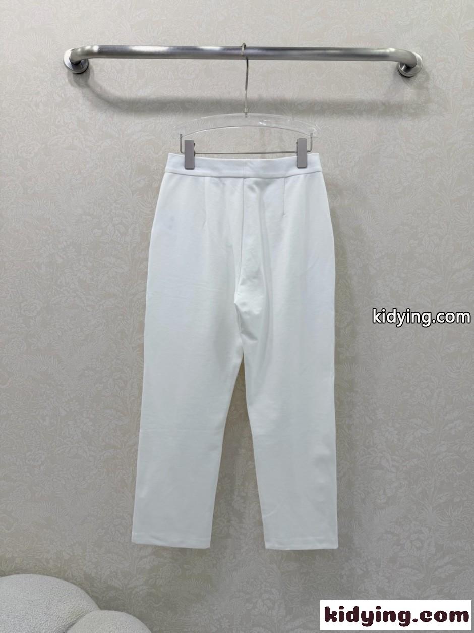 シンプル 上品 テーパードパンツ プラダ パンツ 偽物 レディース ホワイト-4