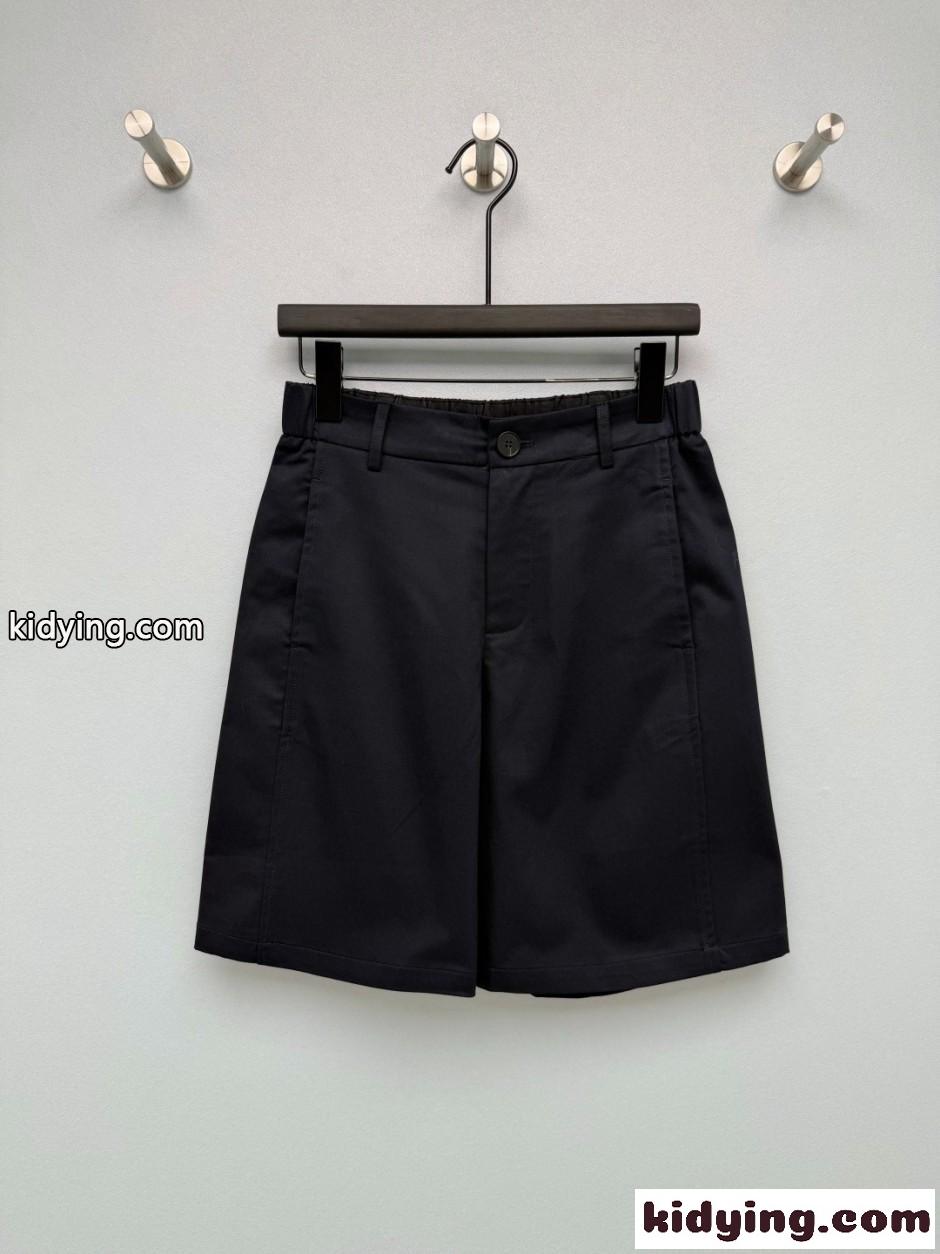 シンプル 洗練された コットン ショートパンツ プラダ パンツ 偽物 ブラック-0