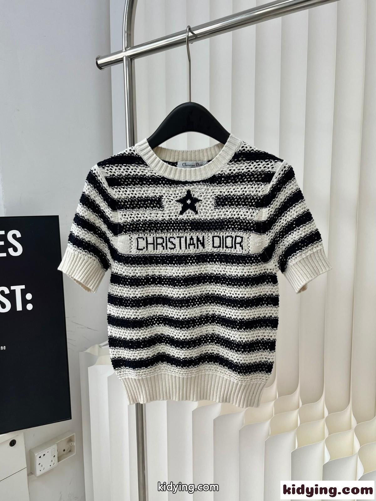Dior Marinière ショートスリーブ セーター クリスチャン・ディオール セーター コピー-0