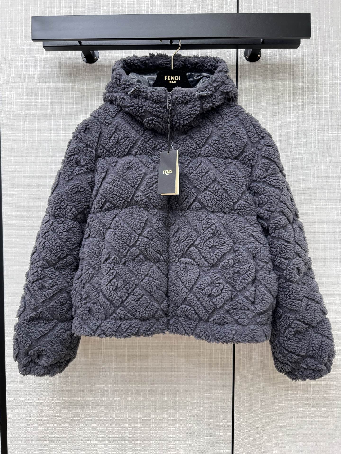 もこもこ 秋冬 可愛い フェンディ ジャケット コピー レディース グレー-0