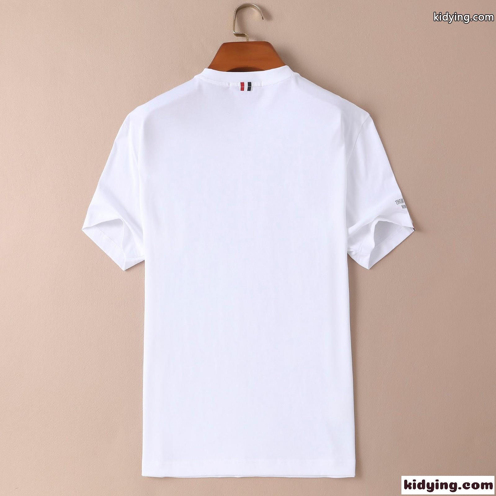 シンプル クルーネック お洒落 定番 合わせやすい トムブラウン tシャツ コピー メンズ 快適 半袖 トップス ホワイト ブラック-2
