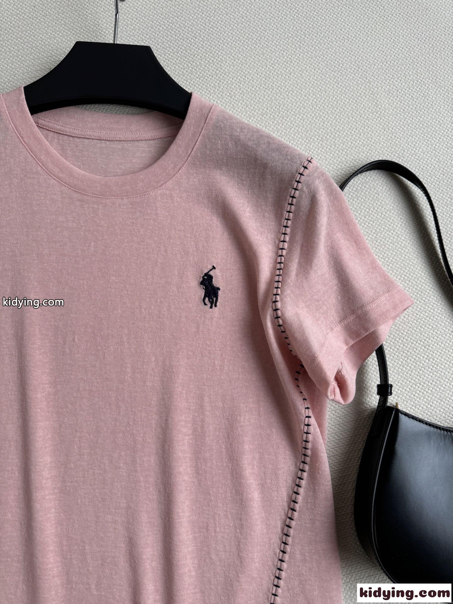 おしゃれ クルーネック 半袖Tシャツ ラルフローレン Tシャツ コピー ピンク-3