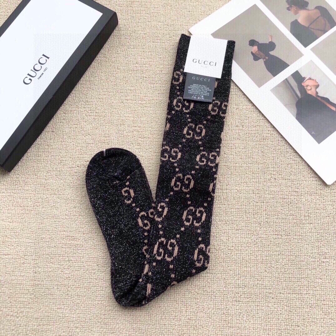 大人気 グッチ ソックス コピー GGジャガード ハイソックス ロングソックス-2