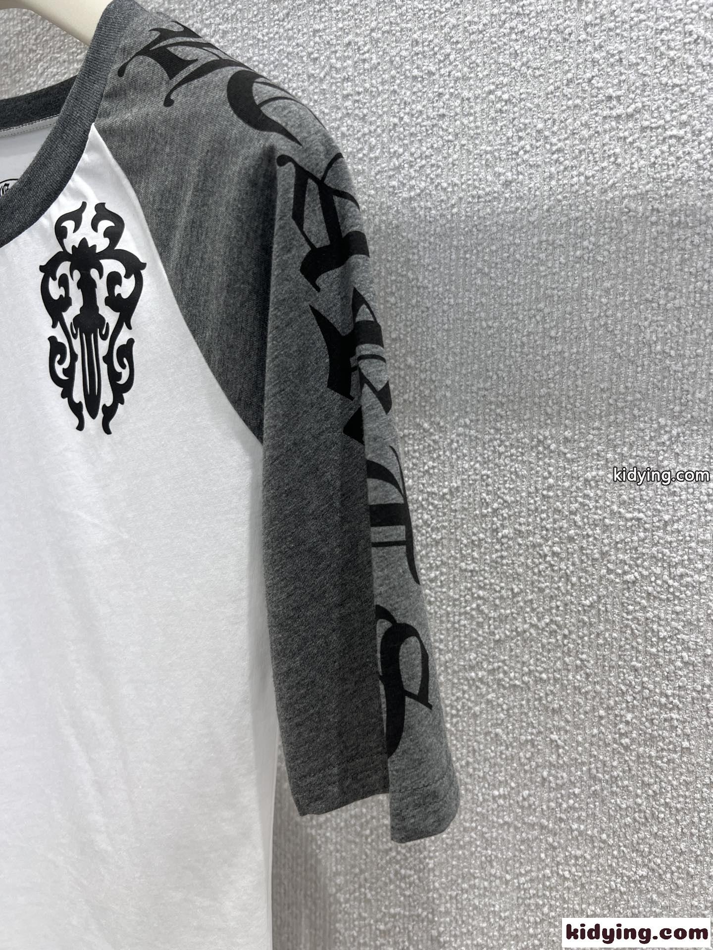 バイカラー ラグランスリーブTシャツ クロムハーツ Tシャツ 偽物 コットン-4