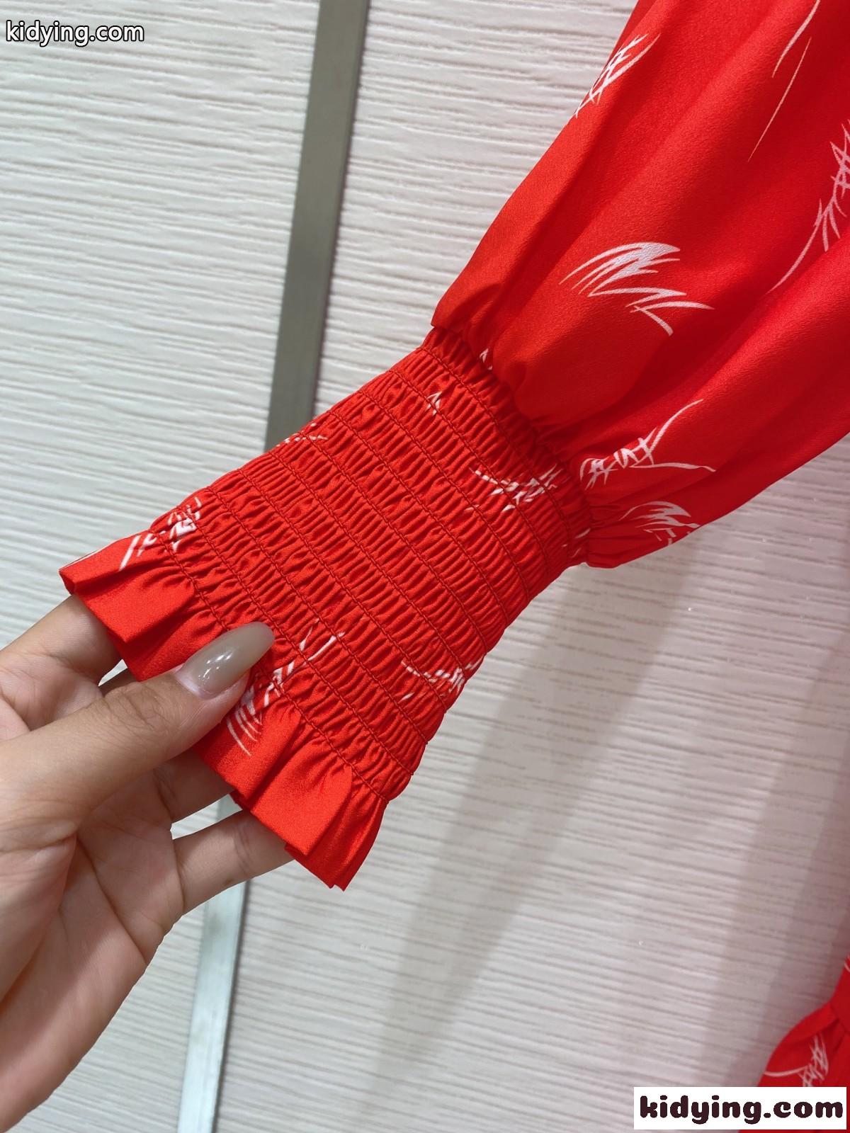 エレガント 女性らしい プリント きれいめ 長袖 ヴァレンティノ ワンピース コピー レディース ファッション-4
